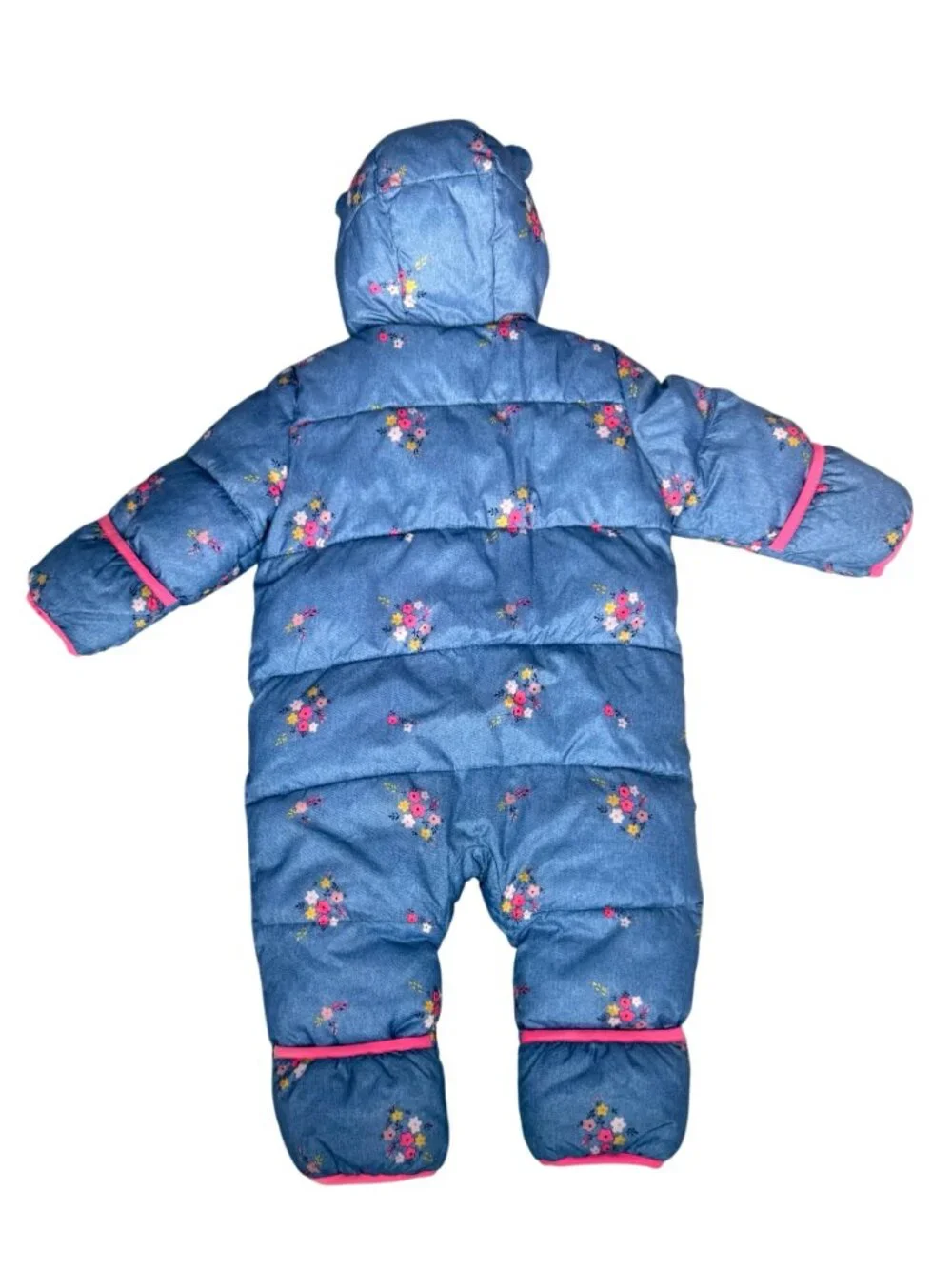 Baby Gap Girls Size 6-12 Months Infant Floral Bunting Fleece Lined Snow Suit